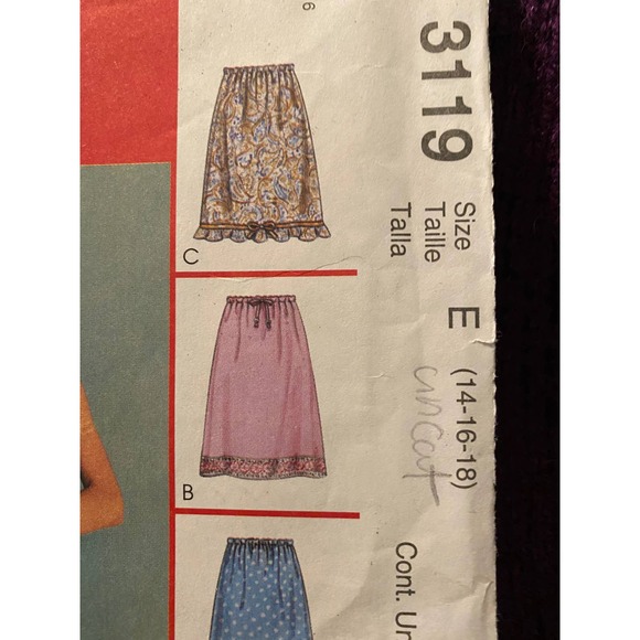 McCalls 3119 skirt sewing pattern sz 14 16 18 - Picture 2 of 6